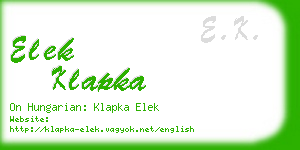 elek klapka business card